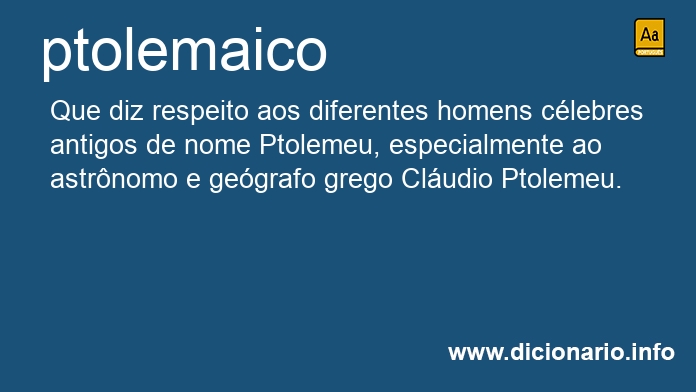 Significado de ptolemaico