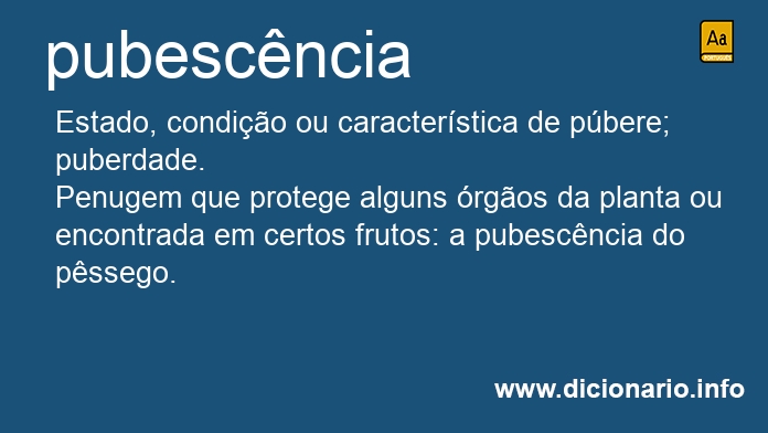 Significado de pubescncia