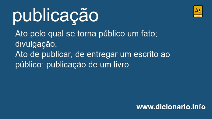 Significado de publicao