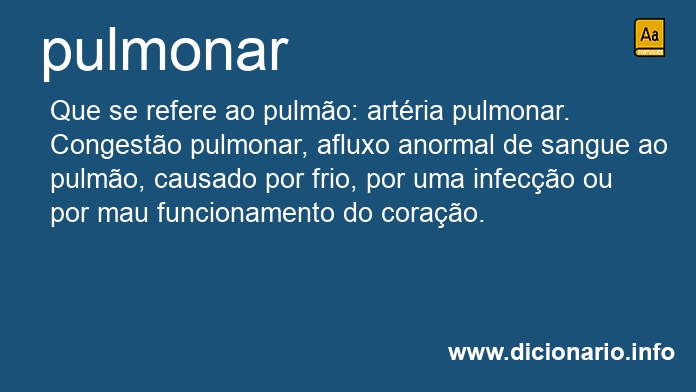 Significado de pulmonar