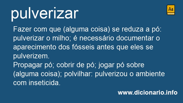 Significado de pulverizo