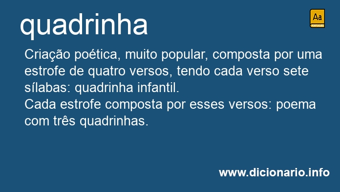 Significado de quadrinha