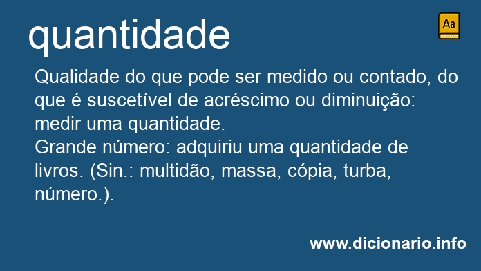 Significado de quantidade