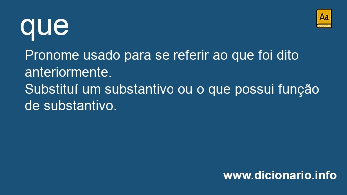 Significado de que