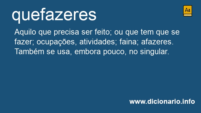 Significado de quefazeres