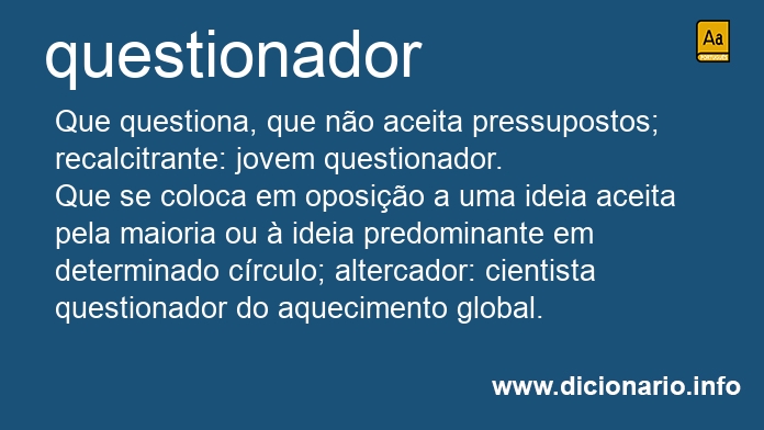 Significado de questionador