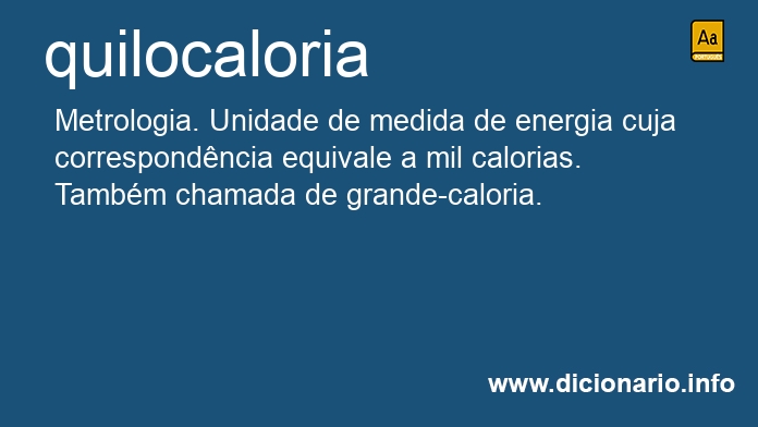 Significado de quilocaloria