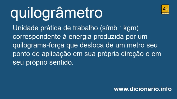 Significado de quilogrmetro