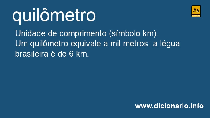 Significado de quilmetro