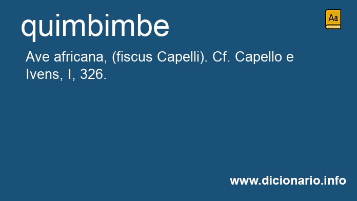 Significado de quimbimbe