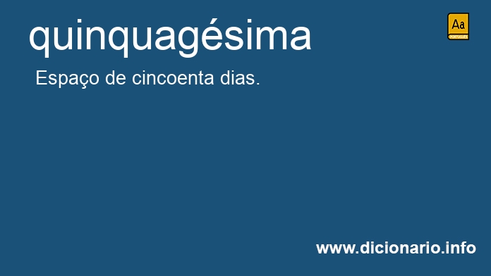 Significado de quinquagsima