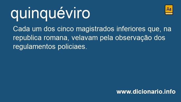 Significado de quinquviro