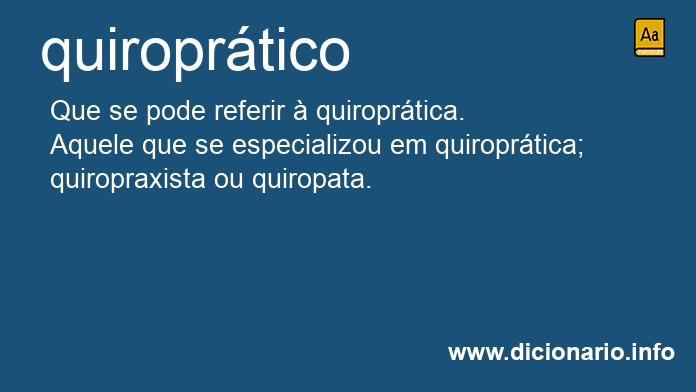 Significado de quiroprtico