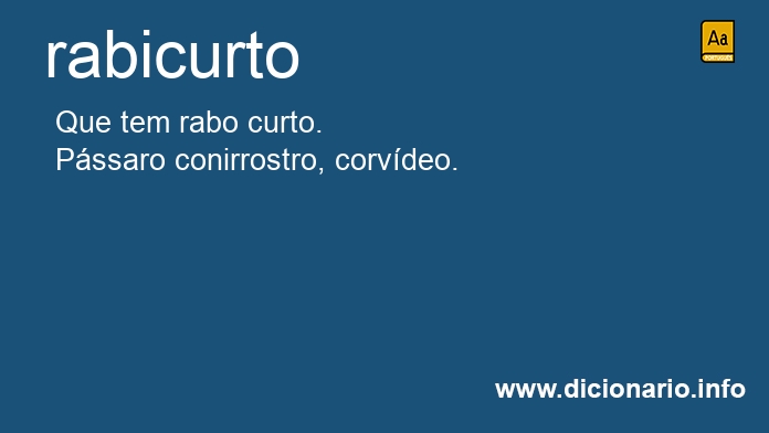 Significado de rabicurto