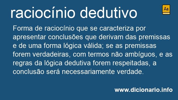Significado de raciocnio dedutivo