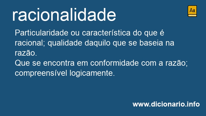 Significado de racionalidade