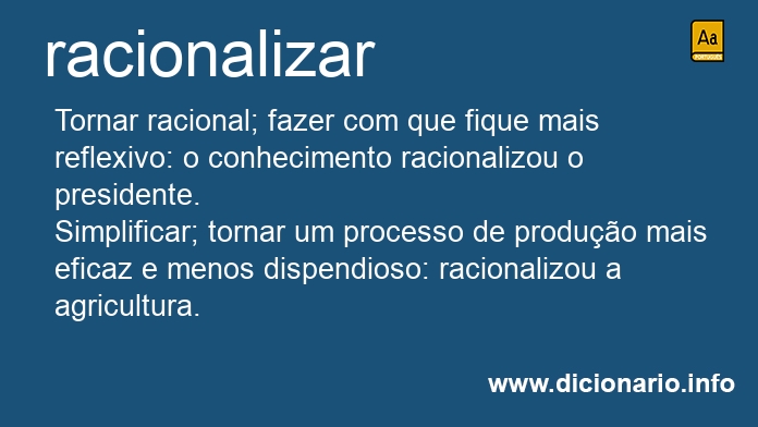 Significado de racionalizar�o