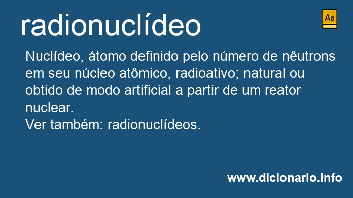 Significado de radionucldeo