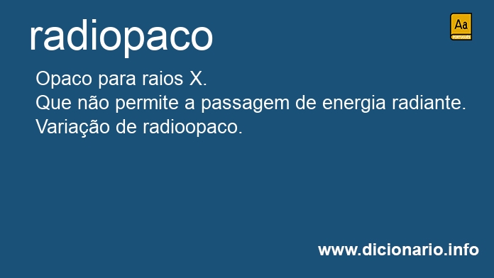 Significado de radiopaca