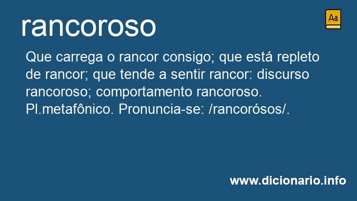 Significado de rancorosa