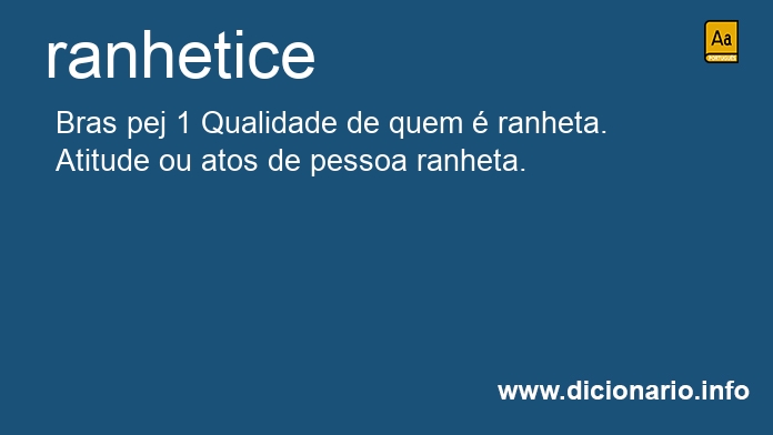 Significado de ranhetice