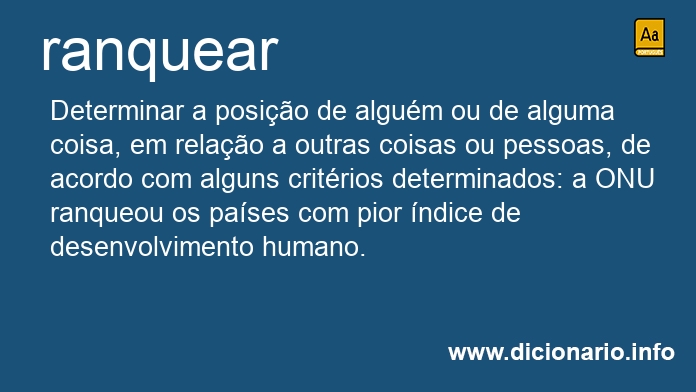 Ranquear - Dicio, Dicionário Online de Português