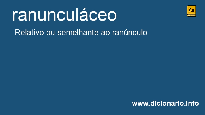 Significado de ranunculceo