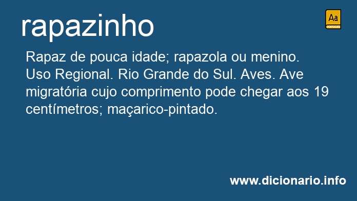 Significado de rapazinho