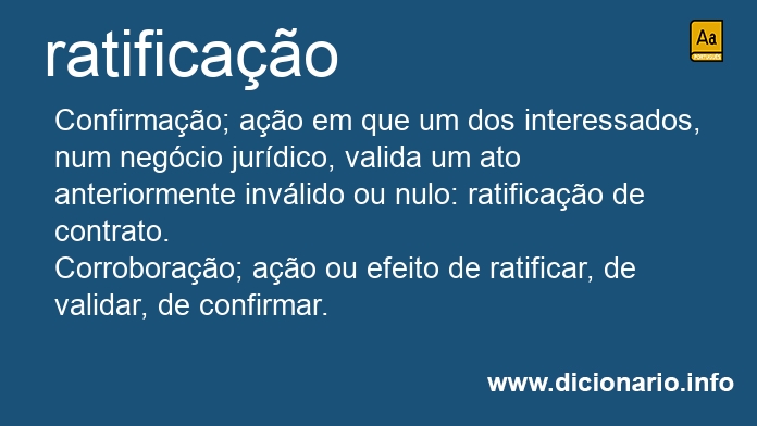 Significado de ratificaes