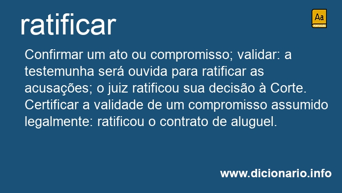 Significado de ratificais