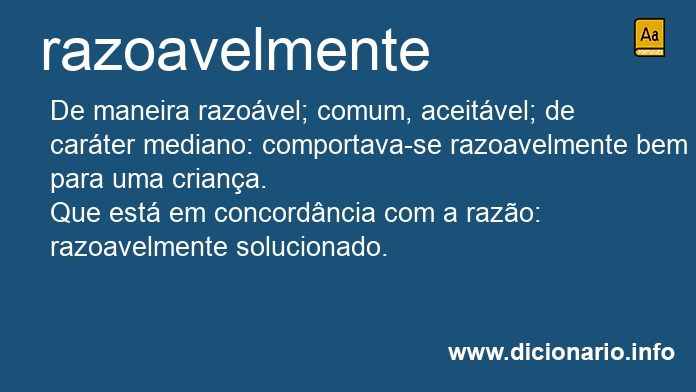 Significado de razoavelmente