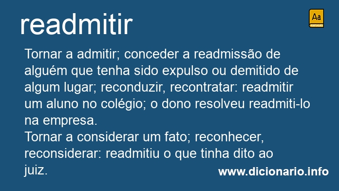 Significado de readmitir