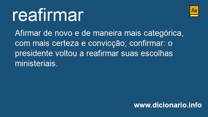 Significado de reafirmavam