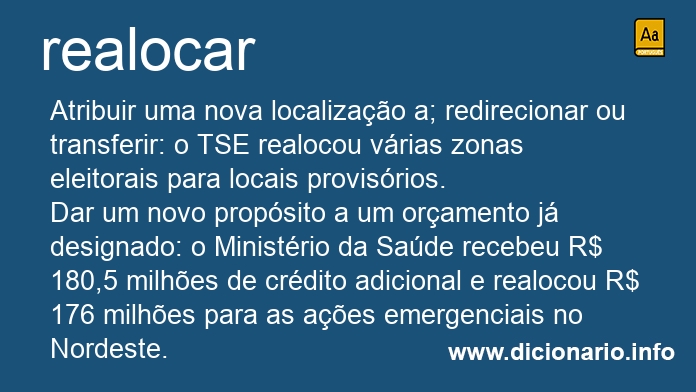 Significado de realocar Significado de realocar