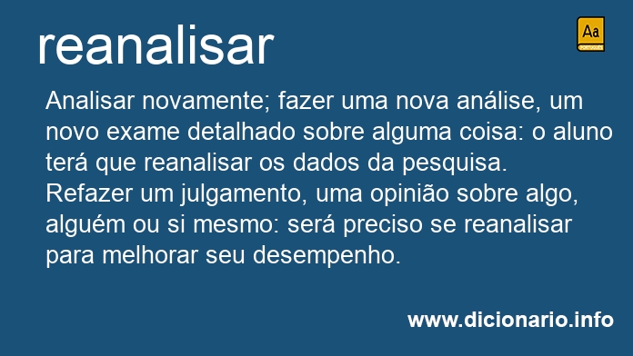 Significado de reanalisar