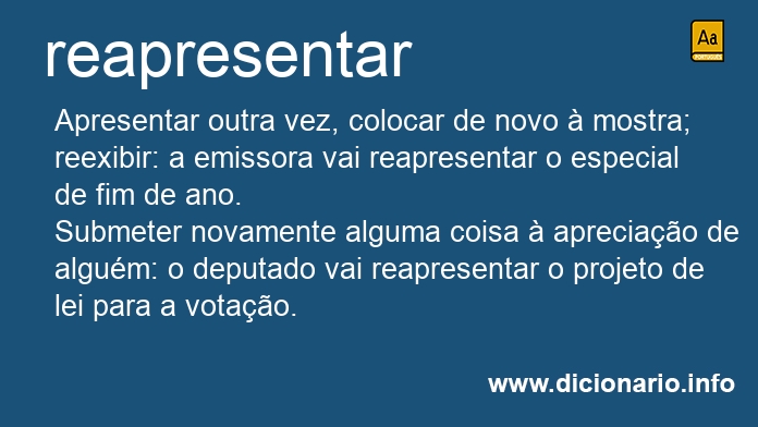 Significado de reapresentar