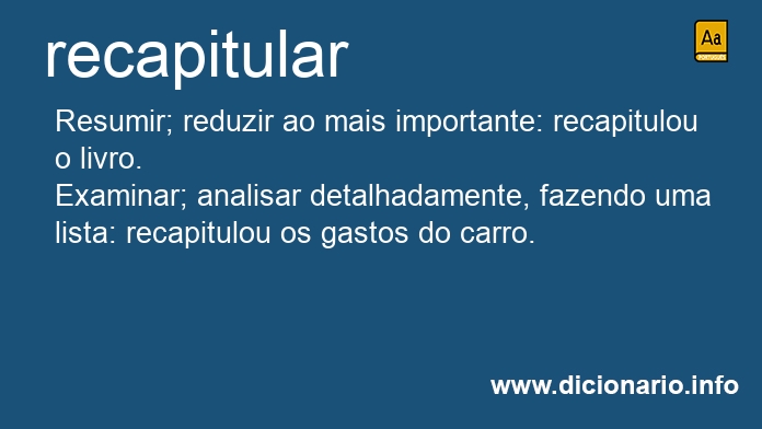 Significado de recapitulais