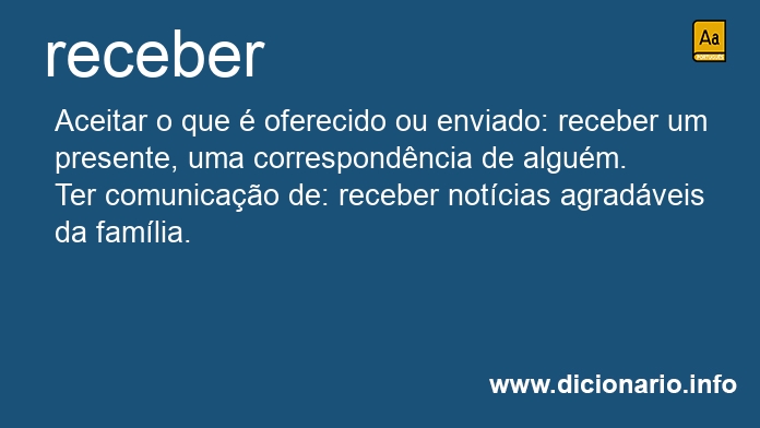 Significado de receber