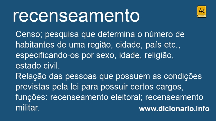 Significado de recenseamento