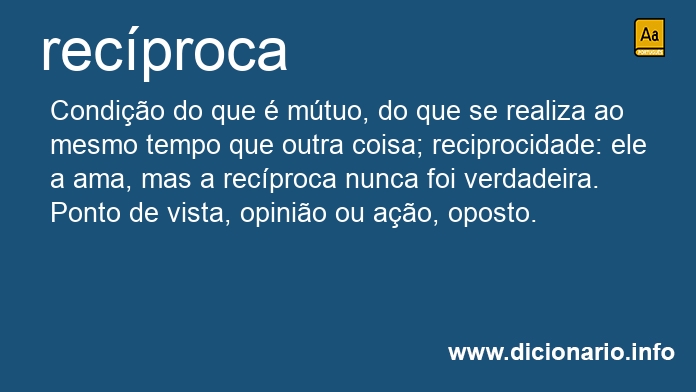 Significado de recproca