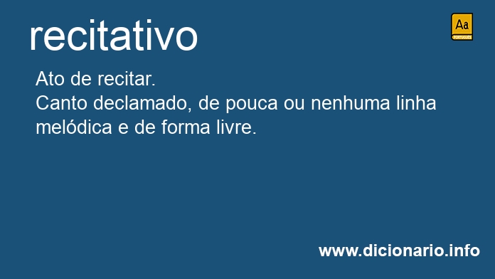 Significado de recitativo