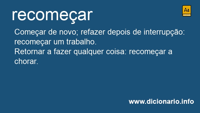 Significado de recomear