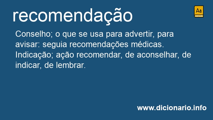 Significado de recomendao