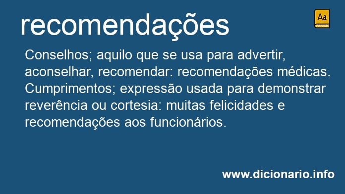 Significado de recomendaes