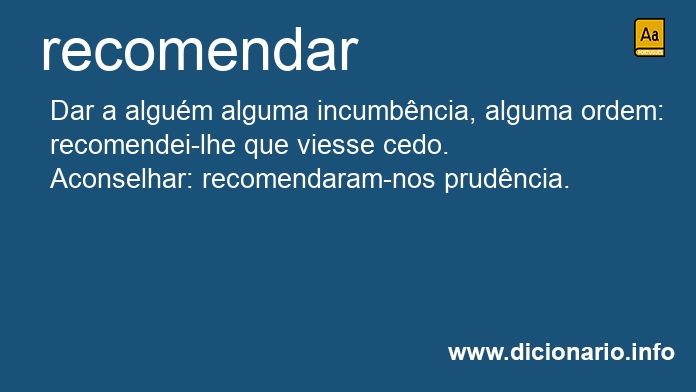 Significado de recomendais