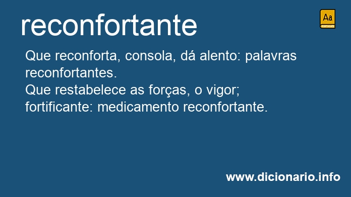 Significado de reconfortantes