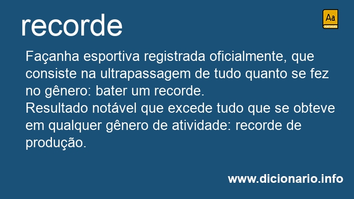 Significado de recorde