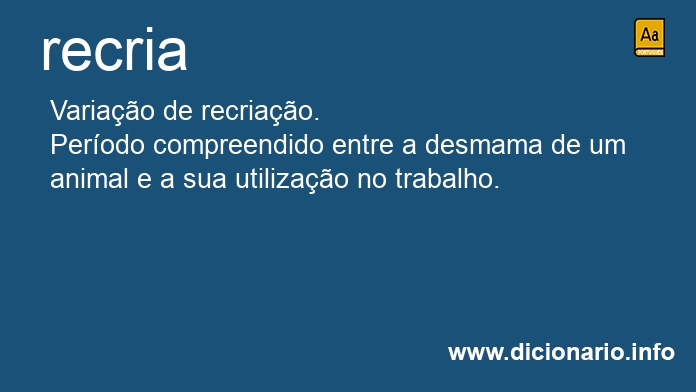 Significado de recria