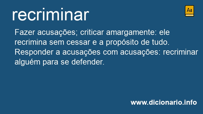 Significado de recriminares