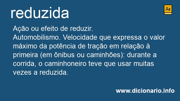 Significado de reduzida